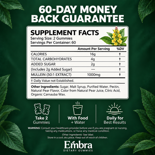 Embra Mullein Lung Support Gummies